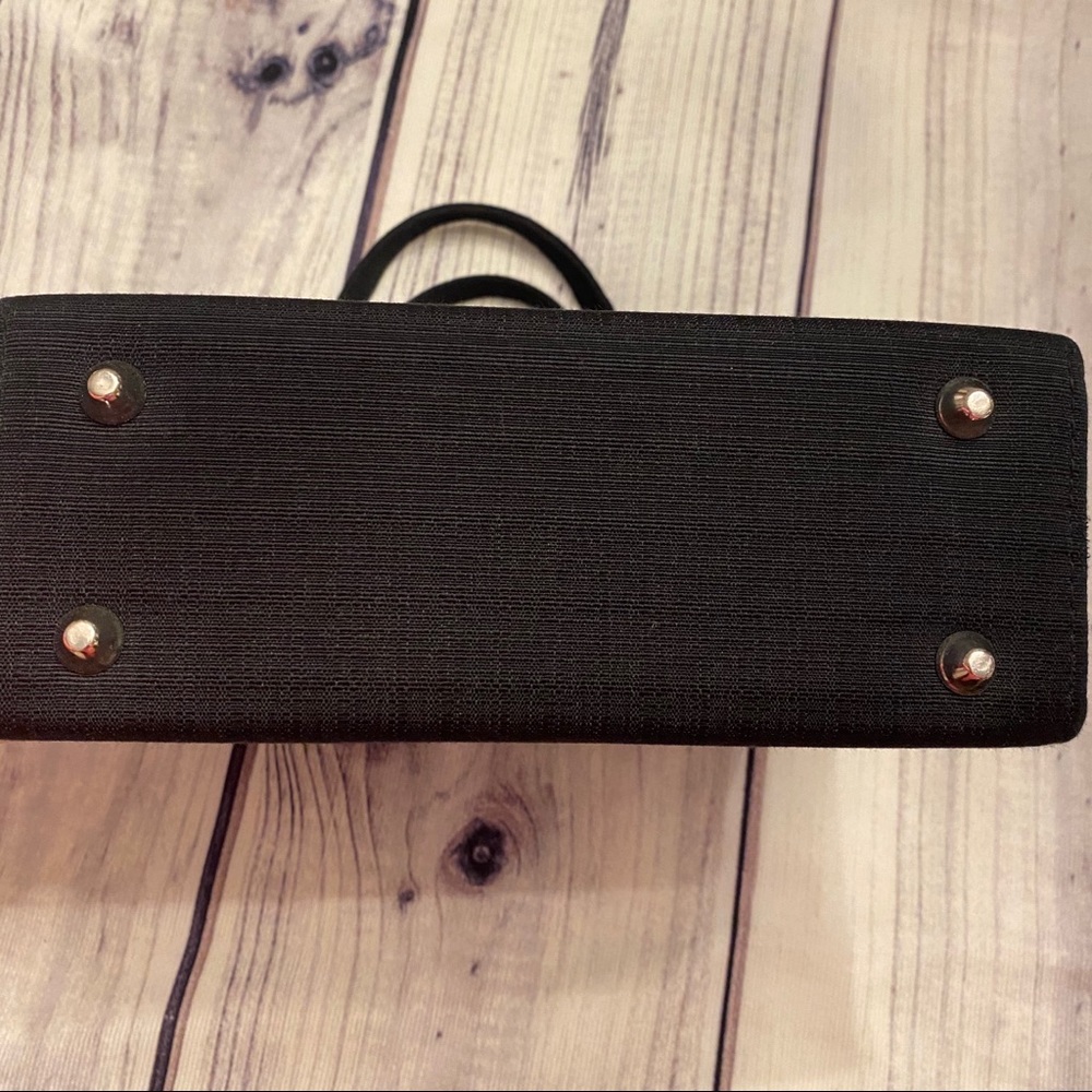 Petite Blk Structured, Textured Handbag - image 2